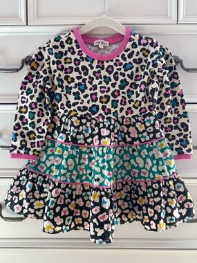 EUC Finding Foxtale Multicolor Leopard Print Dress Rainbow Leopard Size 3